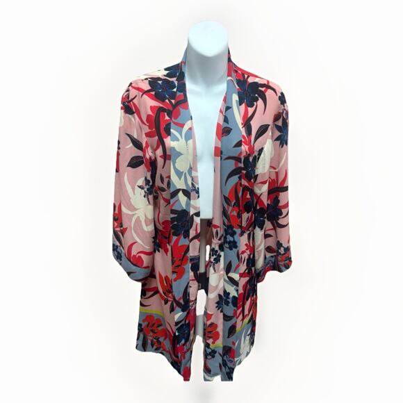 Cabi Cardigan Duster Womens Size Small XS Long Sleeve Floral Career Boho - Picture 1 of 11